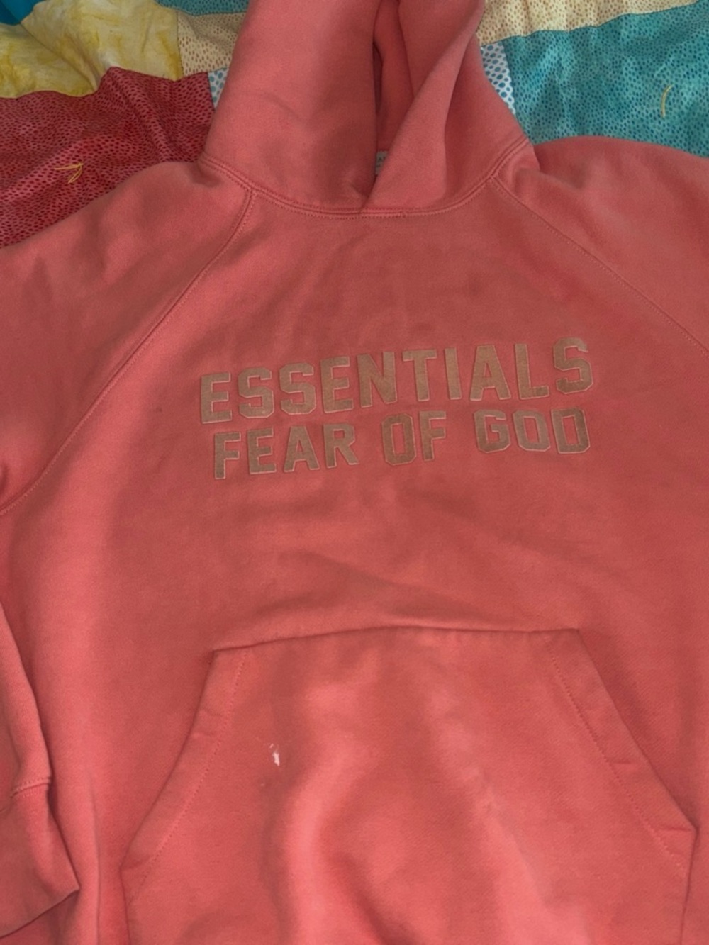 Essentials Fear of God Men's Coral Crewneck Hoodie